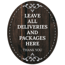 Leave All Deliveries And Packages Here Thank You Sign, (SI-1526) Leave All Deliveries And Packages Here Thank You Sign, (SI-1526)