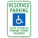 Washington Handicap Parking Sign, Reserved Parking State Disabled Parking Permit Required Sign Washington Handicap Parking Sign, Reserved Parking State Disabled Parking Permit Required Sign