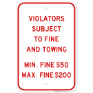 Pennsylvania Handicap Parking Sign, Subject To Fine And Towing Pennsylvania Handicap Parking Sign, Subject To Fine And Towing