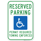 Arkansas Handicap Parking Sign, Reserved Parking Permit Required Towing Enforced Sign Arkansas Handicap Parking Sign, Reserved Parking Permit Required Towing Enforced Sign