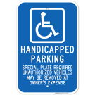 Massachusetts Handicap Parking Sign, Special Plate Required Unauthorized Vehicles May Be Removed Sign Massachusetts Handicap Parking Sign, Special Plate Required Unauthorized Vehicles May Be Removed Sign