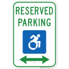 New York Handicap Parking Sign, Reserved Parking Access Symbol And Bidirectional Arrow Sign New York Handicap Parking Sign, Reserved Parking Access Symbol And Bidirectional Arrow Sign