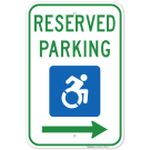 New York Handicap Parking Sign, Reserved Parking Accessible Symbol With Right Arrow Sign New York Handicap Parking Sign, Reserved Parking Accessible Symbol With Right Arrow Sign