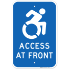 New York Handicap Parking Sign, Access At Front Sign New York Handicap Parking Sign, Access At Front Sign