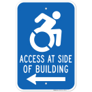 New York Handicap Parking Sign, Access At Side Of Building With Left Arrow Sign New York Handicap Parking Sign, Access At Side Of Building With Left Arrow Sign