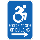 New York Handicap Parking Sign, Access At Side Of Building Accessible Symbol And Right Arrow Sign New York Handicap Parking Sign, Access At Side Of Building Accessible Symbol And Right Arrow Sign