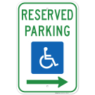 Federal Handicap Parking Sign, Reserved Parking Handicapped Symbol With Right Arrow Sign Federal Handicap Parking Sign, Reserved Parking Handicapped Symbol With Right Arrow Sign