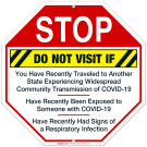 Stop Do Not Visit If You Traveled Or Have Symptoms Sign Stop Do Not Visit If You Traveled Or Have Symptoms Sign