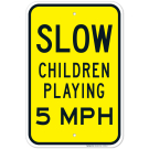 Slow Children Playing 5 MPH Sign, Traffic Sign Slow Children Playing 5 MPH Sign, Traffic Sign