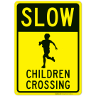 Slow Children Crossing Sign, Traffic Sign Slow Children Crossing Sign, Traffic Sign
