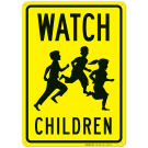 Watch Children Sign, Traffic Sign Watch Children Sign, Traffic Sign