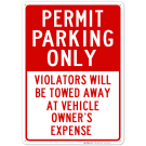 Permit Parking Only Red Sign, Board Permit Parking Only Red Sign, Board