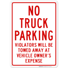 No Truck Parking Sign No Truck Parking Sign