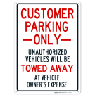 Customer Parking Only Sign Customer Parking Only Sign
