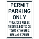 Permit Parking Only Black Sign Permit Parking Only Black Sign