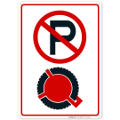 No Parking Violators Booted Sign No Parking Violators Booted Sign