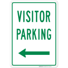Left Side Visitor Parking Green Sign Left Side Visitor Parking Green Sign
