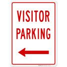 Left Side Visitor Parking Red Sign Left Side Visitor Parking Red Sign