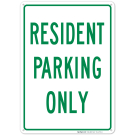 Resident Parking Only Green Sign Resident Parking Only Green Sign