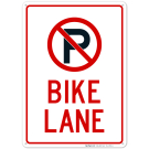 Bike Lane With No Parking Symbol Sign Bike Lane With No Parking Symbol Sign