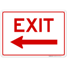 Exit With Left Arrow Sign Exit With Left Arrow Sign