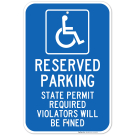 State Permit Required Reserved Handicap Parking Sign State Permit Required Reserved Handicap Parking Sign