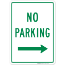 Right Side No Parking Green Sign Right Side No Parking Green Sign