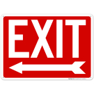Exit With Left Arrow Red Background Sign Exit With Left Arrow Red Background Sign