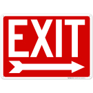Exit With Right Arrow Red Background Sign Exit With Right Arrow Red Background Sign