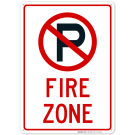 Fire Zone With No Parking Symbol Sign Fire Zone With No Parking Symbol Sign