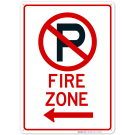 Left Side Fire Zone No Parking Symbol Sign Left Side Fire Zone No Parking Symbol Sign