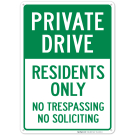 Private Drive Sign, No Trespassing No Soliciting Residents Only Sign Private Drive Sign, No Trespassing No Soliciting Residents Only Sign
