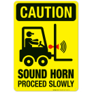 Sound Horn Proceed Slowly Sign, OSHA Caution Sign Sound Horn Proceed Slowly Sign, OSHA Caution Sign