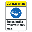 Eye Protection Required In This Area Sign, ANSI Caution Sign, (SI-5001) Eye Protection Required In This Area Sign, ANSI Caution Sign, (SI-5001)