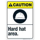 Hard Hat Area Sign, ANSI Caution Sign Hard Hat Area Sign, ANSI Caution Sign