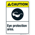 Eye Protection Area Sign, ANSI Caution Sign Eye Protection Area Sign, ANSI Caution Sign