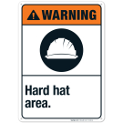 Hard Hat Area Sign, ANSI Warning Sign Hard Hat Area Sign, ANSI Warning Sign