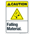Falling Material Sign, ANSI Caution Sign Falling Material Sign, ANSI Caution Sign