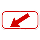 Down Diagonal Red Left Arrow Sign Down Diagonal Red Left Arrow Sign
