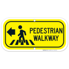 Pedestrian Walkway Left Sign Pedestrian Walkway Left Sign