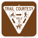 Trail Courtesy Yield To With Arrows With Arrows Sign Trail Courtesy Yield To With Arrows With Arrows Sign