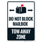 Do Not Block Mailbox TowAway Zone With Graphic Sign Do Not Block Mailbox TowAway Zone With Graphic Sign