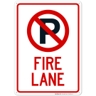 Fire Lane With Graphic Sign Fire Lane With Graphic Sign