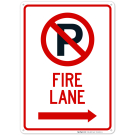 No Parking Symbol Fire Lane With Right Arrow Sign No Parking Symbol Fire Lane With Right Arrow Sign