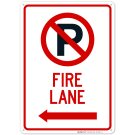 Fire Lane With Left Arrow Sign Fire Lane With Left Arrow Sign