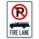 No Parking Fire Lane With Graphic Sign No Parking Fire Lane With Graphic Sign