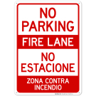 No Parking Fire Lane Bilingual Sign, (SI-65073) No Parking Fire Lane Bilingual Sign, (SI-65073)