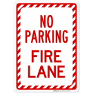 No Parking Fire Lane With Stripped Border Sign No Parking Fire Lane With Stripped Border Sign
