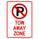 Tow Away Zone With Graphic Sign Tow Away Zone With Graphic Sign