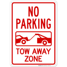 No Parking Tow Away Zone With Graphic Sign No Parking Tow Away Zone With Graphic Sign